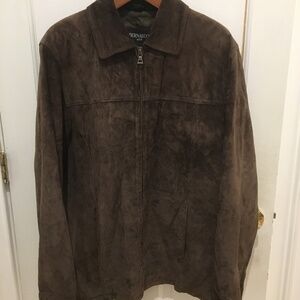 Men's Bernardo Brown Suede Leather Jacket Coat